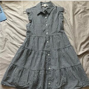 Classic Black and White Gingham Kids Dress
